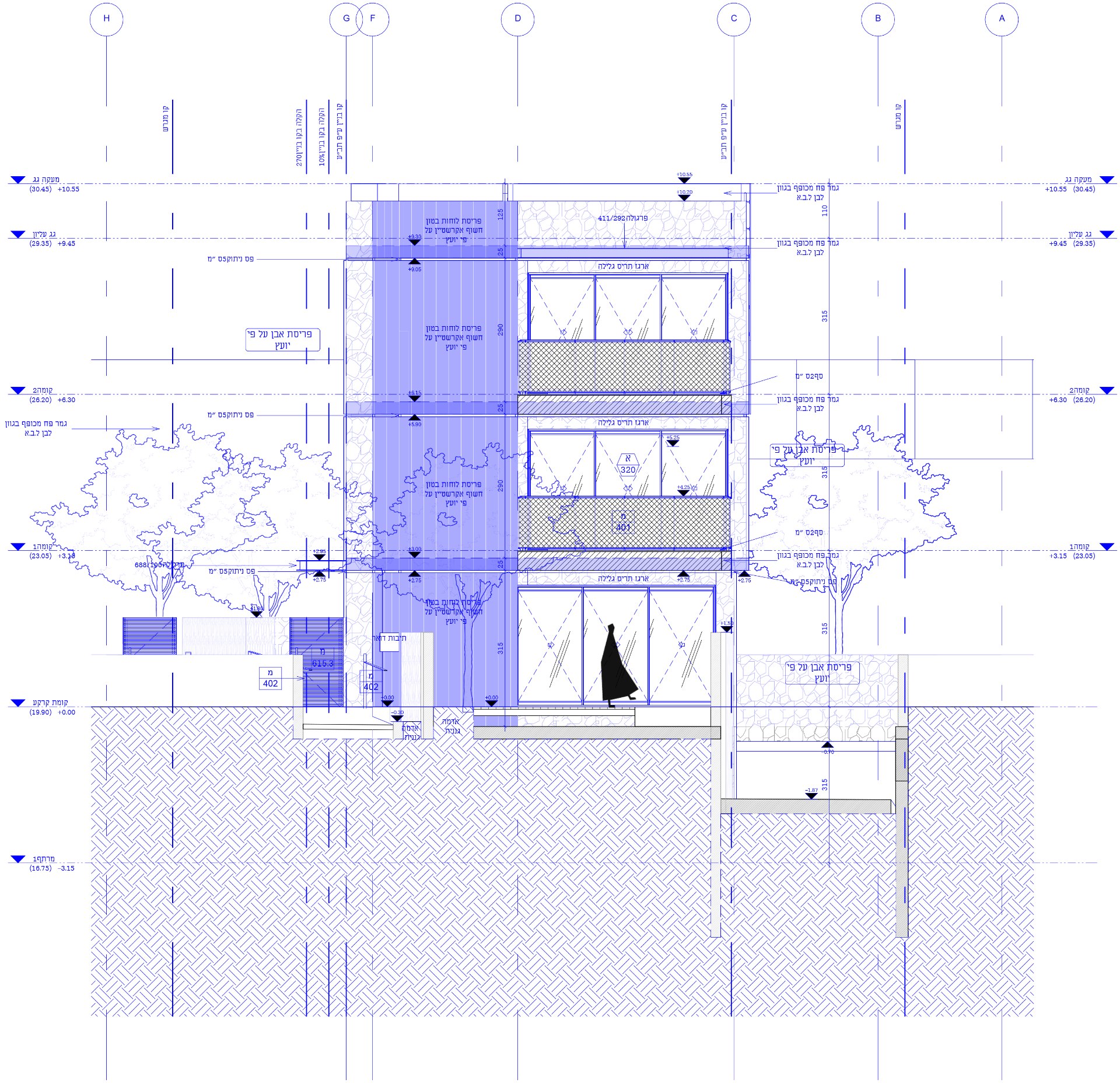 PALMACH 140 — north facade drawing