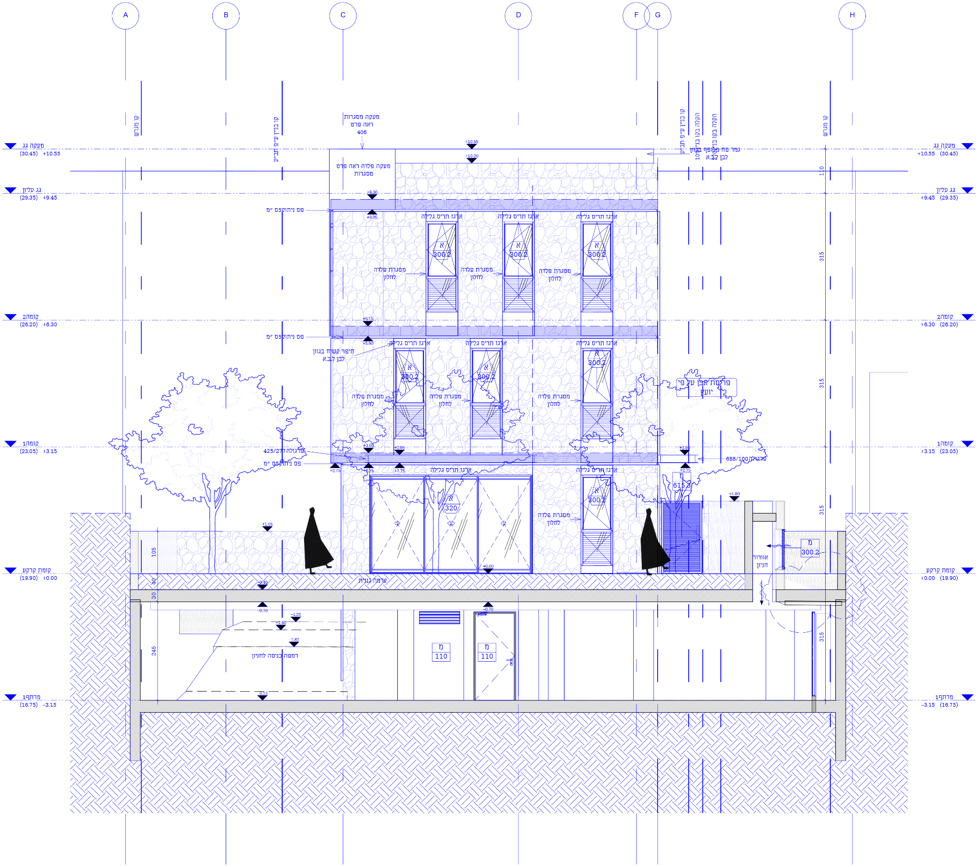 PALMACH 140 — south facade drawing