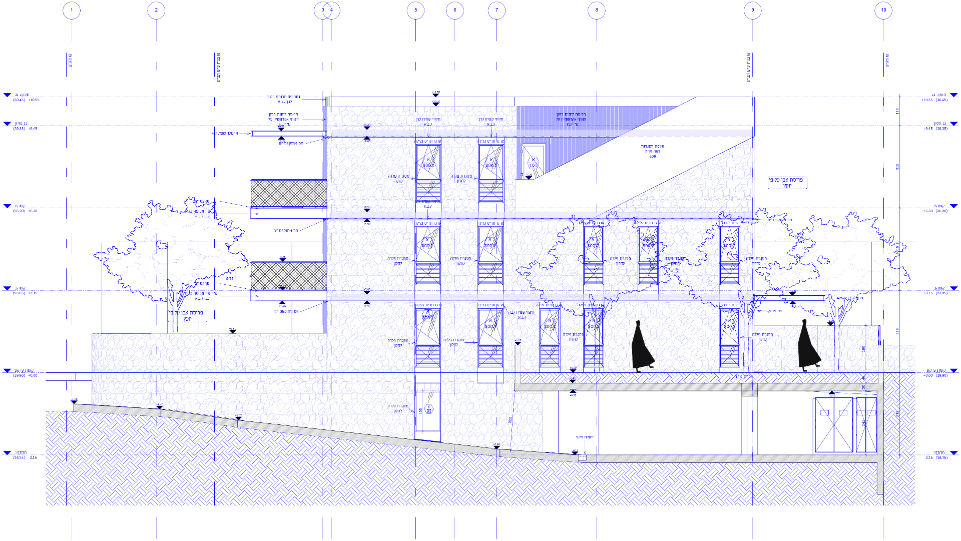 PALMACH 140 — west facade drawing